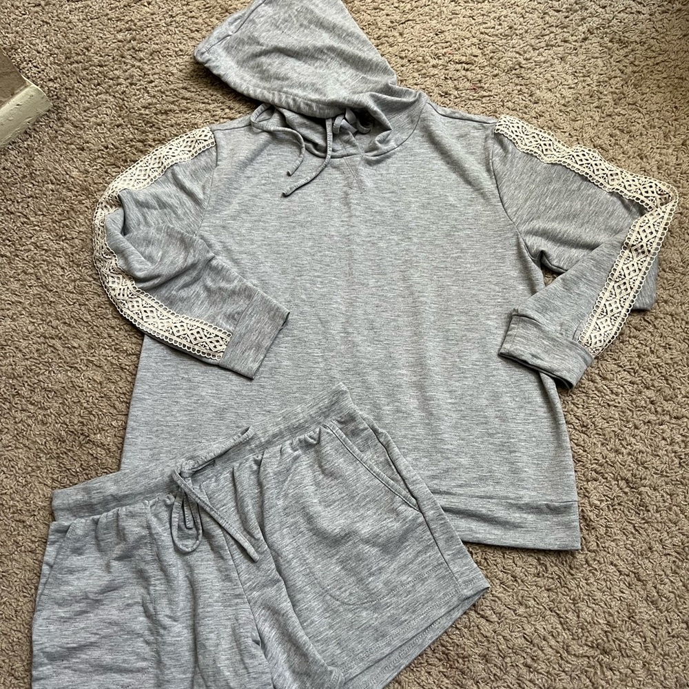 Womens set hoodie and shorts